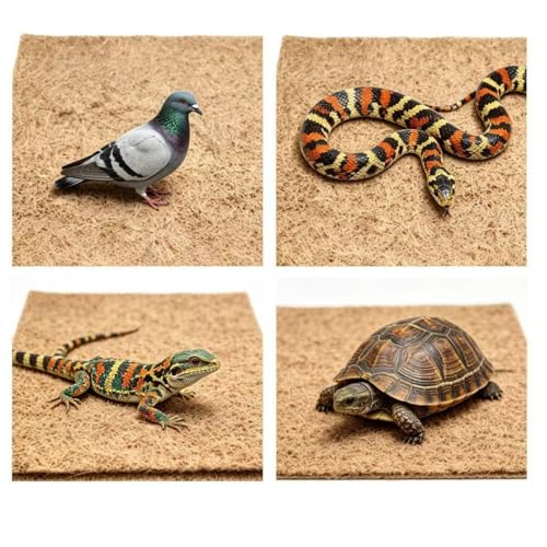 6 Pack Natural Coconut Fiber Reptile Carpet Laying Hen Nest Box Pads 10 x10 Nesting Box Liners for Lizard, Snake, Turtle, Birds, Bunny Habitat