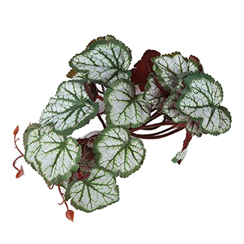 Artificial Reptile Plant, 2 Pack Plastic Simulation Vine with Suction Cup, Green Aquarium Fish Decoration