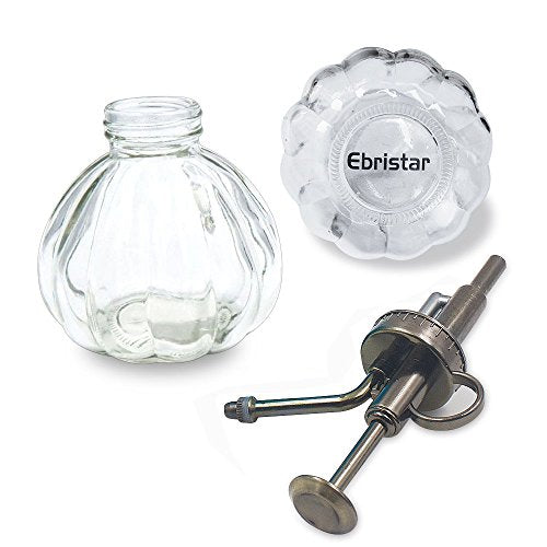 Plant Mister, Glass Watering Spray Bottle with Bronze Top Pump 6.5" Tall Decorative Mister for Plants and Flowers Small Watering Can for Indoor Potted Plants & Terrariums - Clear