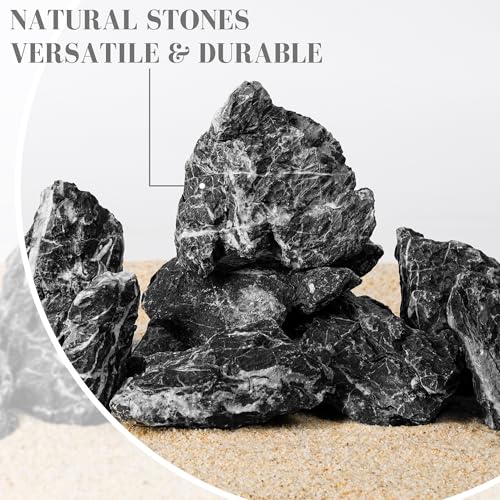 2.2-4.1 Inches Natural Seiryu Stone, 10 PCS Small Aquarium Rocks for Aquascaping, Iwagumi Layouts, Terrariums & Aquarium Décor - size: 2.2-4.1 in