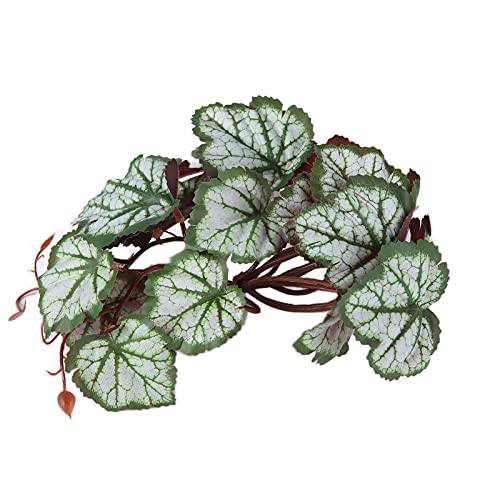 Artificial Reptile Plant, 2 Pack Plastic Simulation Vine with Suction Cup, Green Aquarium Fish Decoration