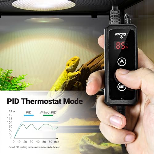 WACOOL TERRA Reptile Light Fixture with Dimming Thermostat, 5.5 Inch Deep Dome Reptile Heat Lamp Fixture with Temperature Controller - style: 5.5 inch-1pack