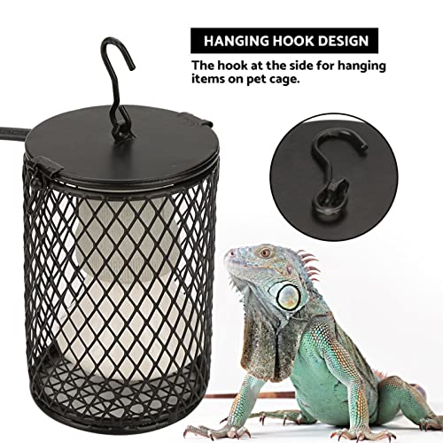 Ceramic Heat Lamp Bulb with Lampshade, 100W Infrared Emitter Heater Lamp Bulbs for Pet Brooder Coop Chicken Lizard Snake Aquarium, with Power Switch&Anti-Biting Hanging Hook