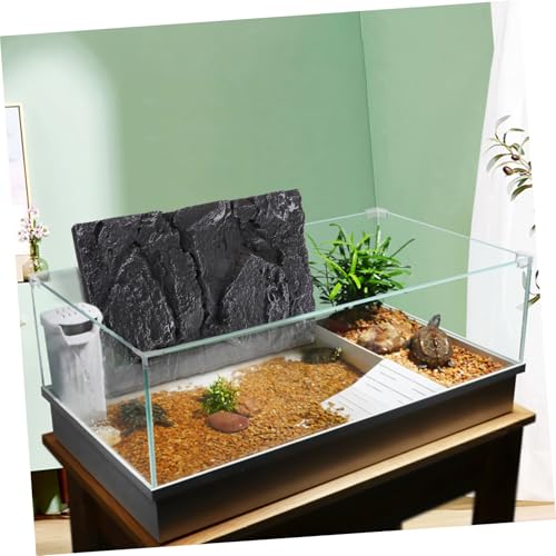 3D PU Material Reptile Tank Background Board Stone Decorative Panel for Turtle Habitat Waterproof and Easy to Install for Aquatic and Terrestrial Environments