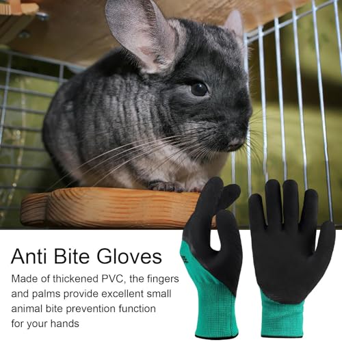 Anti Bite Gloves, 1 Pair Animal Handling Glove, Thickened Bite Resistant Anti Scratch Protective Gloves for Dogs Cats Birds Hamster Snake Squirrels Cockatiels Lizard Wild Animals