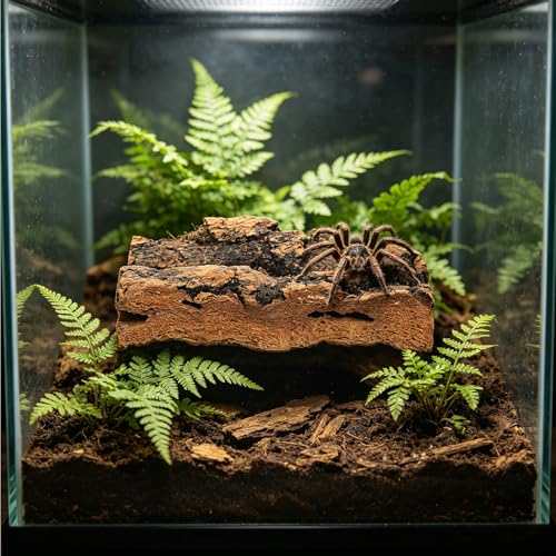 Natural Cork Bark Flats Bark Sheets 10pcs Easy Installation, Natural Habitat Simulation Accessory for Reptile Terrarium Background for Snake Tank and Lizard Habitat