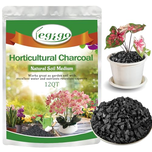 Legigo 12QT All Natural Horticultural Charcoal- Activated Hardwood Plant Charcoal for Soil Amendment, Conditioning Bonsai Soil, Succulent, Terrarium Supplies, Indoor Plant Potting Soil - color: 12 QT