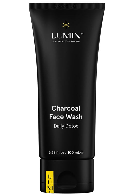 Lumin Charcoal Face Wash For Men Skincare - Daily Detox, Hydrating Face Cleanser, Removes Impurities, Exfoliates, Unclogs Pores,