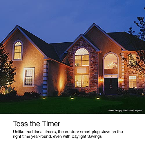Lutron Caseta Outdoor Smart Plug Weatherproof+ and Pico Smart Remote, for Landscape and String Lighting, P-PKG1OUT-BL, Black - style: Outdoor Smart Plug and Pico Smart Remote