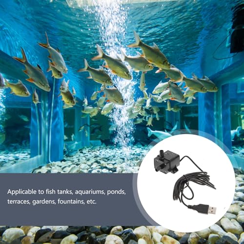 Happyyami Miniature Brushless Dc Water Pump 5v Submersible Micro Aquarium Fountain Pump for Fish Tank and Pet Drinking Fountain 2m Lift Height