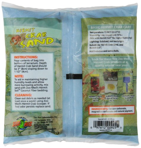 Zoo Med Laboratories SZMHC2B Hermit Crab, 2-Pound, Sand Blue