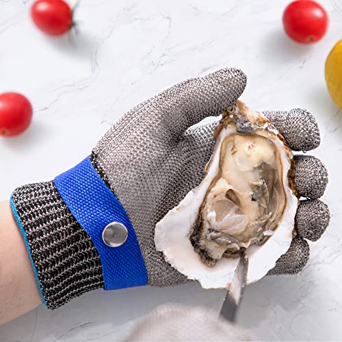 ARCLIBER Level 9 Cut Resistant Glove Stainless Steel Wire Metal Mesh Butcher Glove for Meat Cutting Oyster Shucking Chopping and Peeling - size: Medium (Pack of 1)