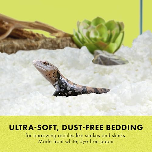 Zilla Reptile Comfort Bedding, Burrowing Reptile Paper Bedding for Skinks and Snakes, 24.6 Liters