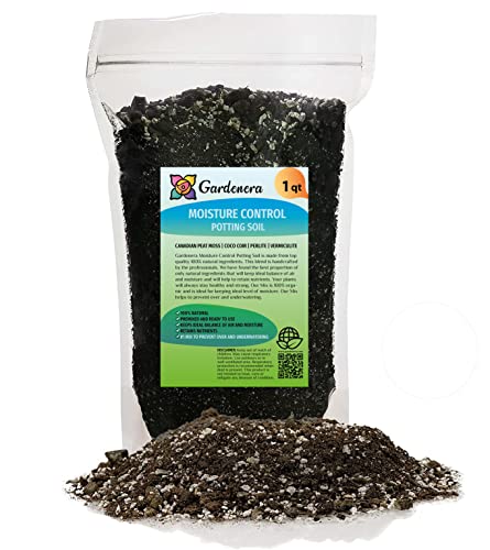 Gardenera Premium Moisture Control Potting Mix - Get The Perfect Balance of Moisture and Nutrients for Your Plants! - 1 Quart - color: MOISTURE CONTROL MIX, size: 1 Quart