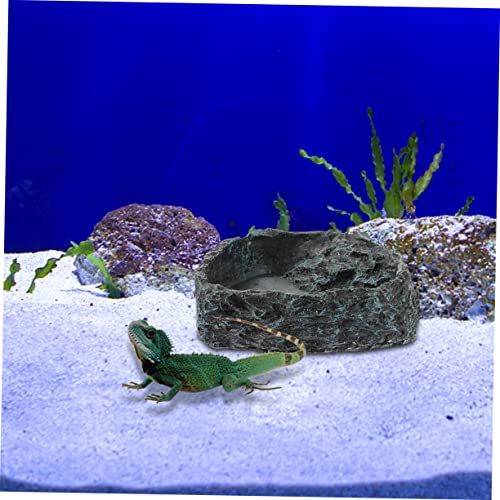 Reptile Feeding Bowl Smooth Surface Dish for Snakes Frogs Lizards Safe Water Food Basin for Bearded Dragons and Tortoises Easy to Clean