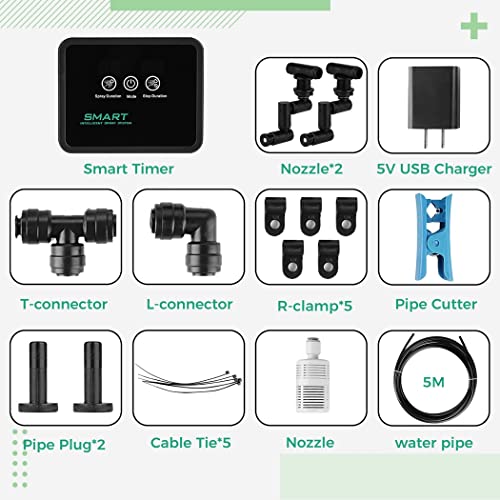 Automatic Reptile Humidifier, Smart Misting System with Timer, Led Touch Screen & 360° Adjustable Nozzles for Vivariums