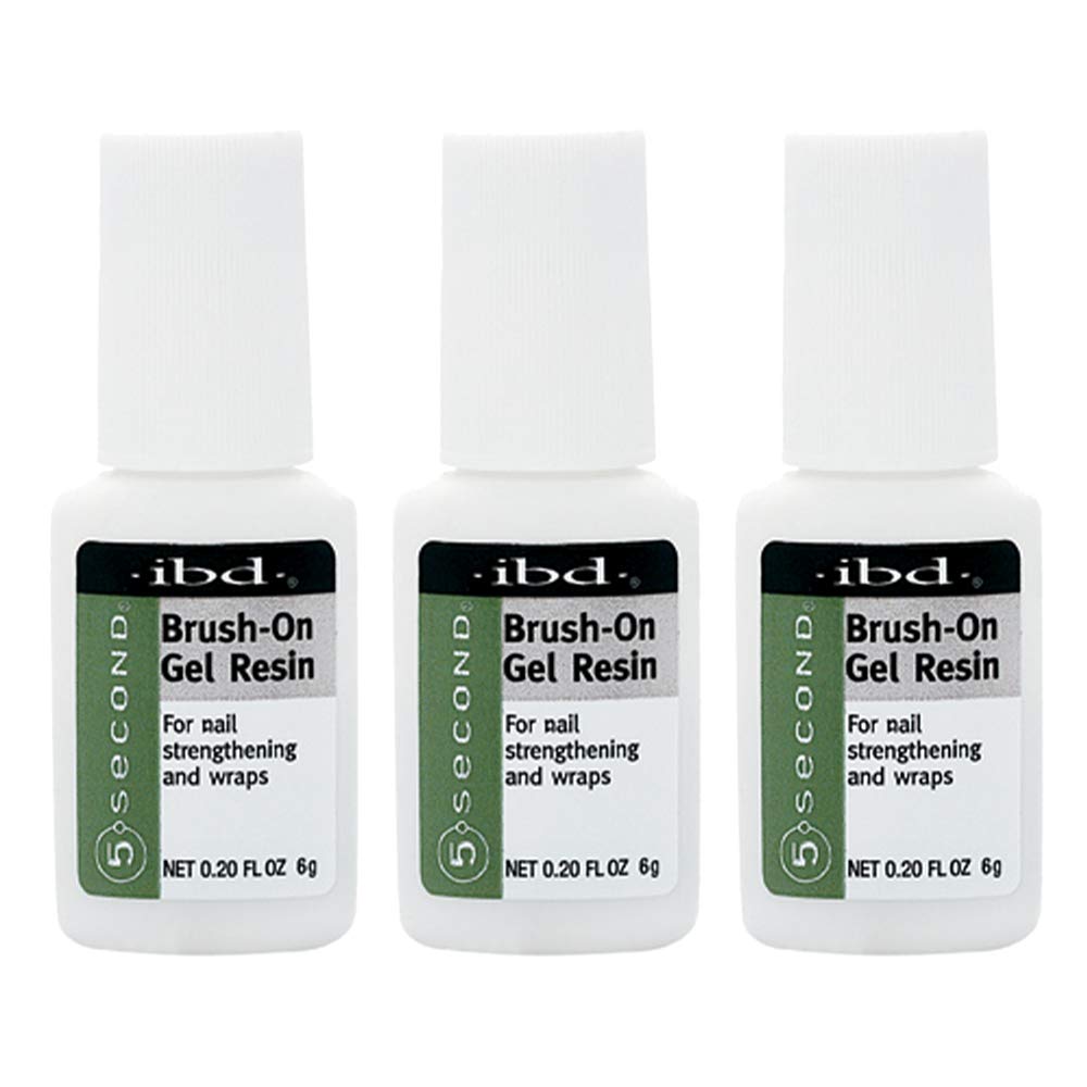 5 Second Brush-On Gel Resin for Strengthening Natural Nails, Prevents Cracking and Splitting Nails 6 g, 3 Count