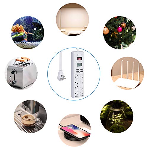 DEWENWILS 8-Outlet Power Strip with Timer+DEWENWILS 24 Hour Outlet Timer