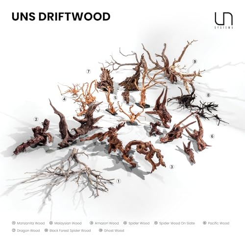 Ultum Nature Systems Driftwood - Spider Drift Wood for Fish Tank, Planted Tank, Terriarium, Paludarium - Versatile Natural Driftwood Decor, Events Wood Centerpiece - Spider Wood, S 7-12", 5 Pack - size: 7-12" 5-Pack