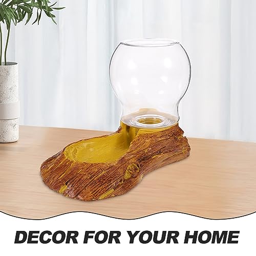 Mipcase Automatic Drinking Fountain Resin Turtle Lizard Waterer Water Dish Reptile Fountain Accessory for Tank Decor