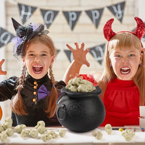 OZIO 150 Mini Plastic Skull Heads - Halloween Miniature Figurines Skulls Heads Ornaments for DIY Crafts, Home Prank Props, Party Favors