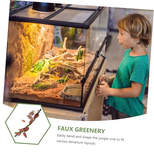 SUPVOX Bendable Simulated Vine with Suction Cups Flexible Jungle Climbing Decor for Bearded Dragons Geckos and Other Reptiles Durable Plant for Terrarium Habitats