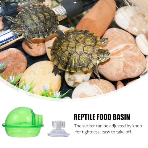 Cabilock Reptile Food Bowl with Suction Cup Large Capacity Water Basin Feeding Dish for Geckos Lizards and Crawling Pets Terrarium Feeding Supplies 2pcs