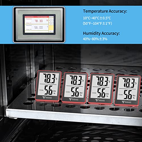 DOQAUS Digital Hygrometer Indoor Thermometer Humidity Gauge Room Thermometer with 5s Fast Refresh Accurate Temperature Humidity Monitor for Home, Bedroom, Baby Room, Office, Greenhouse, Cellar, Red - color: Red Black