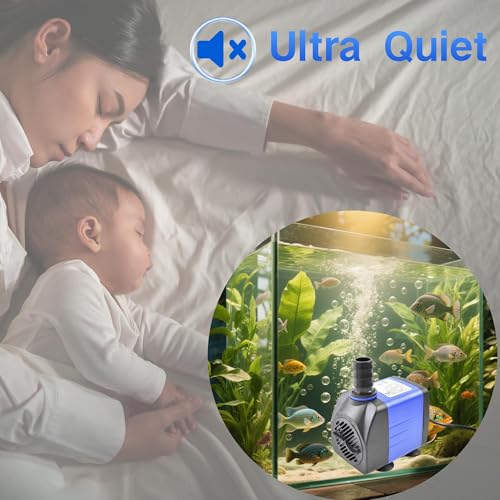 CONQUERALL Small Submersible Water Pump 118GPH 8W Smart for Garden Fountain Irrigation Circulation - color: 118gph-8w, size: 1PC