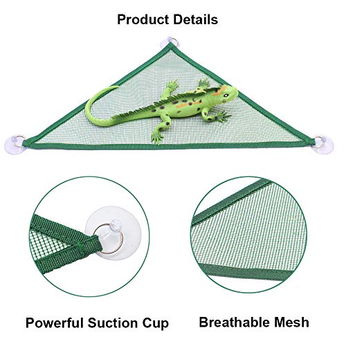 ADOGGYGO Bearded Dragon Lizard Hammock, Reptile Lounger Ladder, Bearded Dragon Hammock Accessories for Geckos Lizards Reptile (Green)