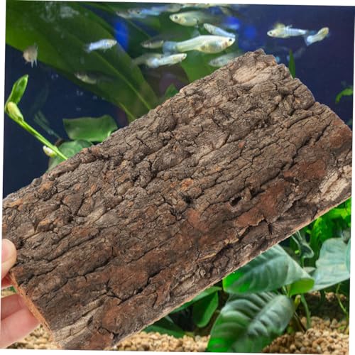 BESPORTBLE 3pcs Natural Reptile Bark Background Panels for Fish Tank and Terrarium Decor Cork Bark Material Safe Habitat for Lizards Snakes and Amphibians