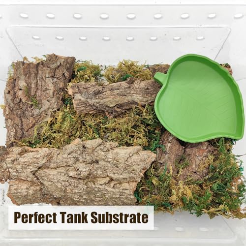 VCEPJH Reptile Bark Bedding,1 LB Natural Cork Bark for Geckos and Loose Coconut Fiber Substrate 3 Pack Natural Coco Coir Reptile Bedding for Tarantula Snake Bearded Dragon Spiders Hermit Crabs
