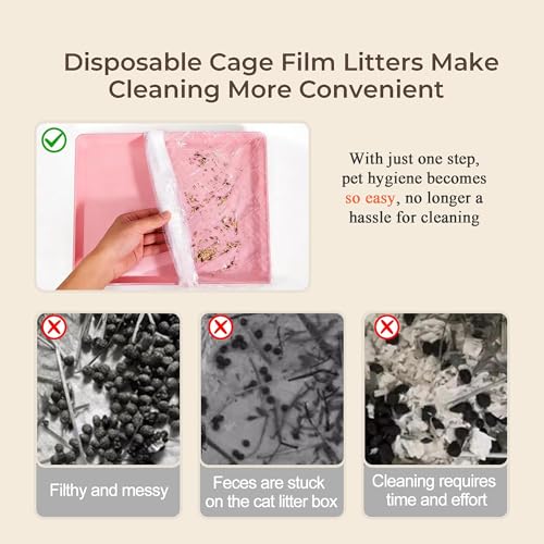 50 Disposable Cage Tray Liners for Pets, 23.6 x 31.5 in | Quick Tray Changes, Keeps Cages Cleaner, Contains Bedding and Waste, Easy Cleanup, for Rabbits, Guinea Pigs and Small Pets - size: S(23.6 x 31.5'')