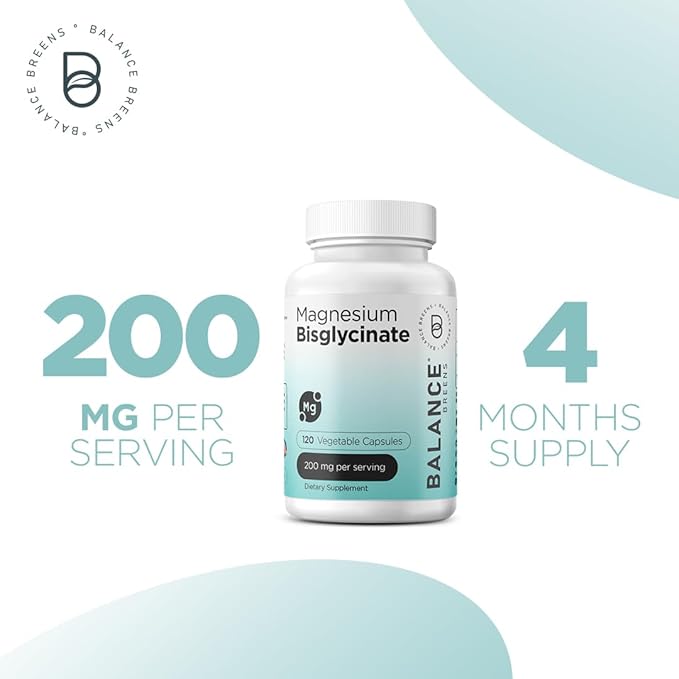 Magnesium Bisglycinate 200mg - High Absorption Chelated Magnesium Supplement - Gentle on Stomach, Non-GMO, Gluten-Free, Supports Sleep, Muscle Cramps & Positive Mood - 120 Vegan Capsules