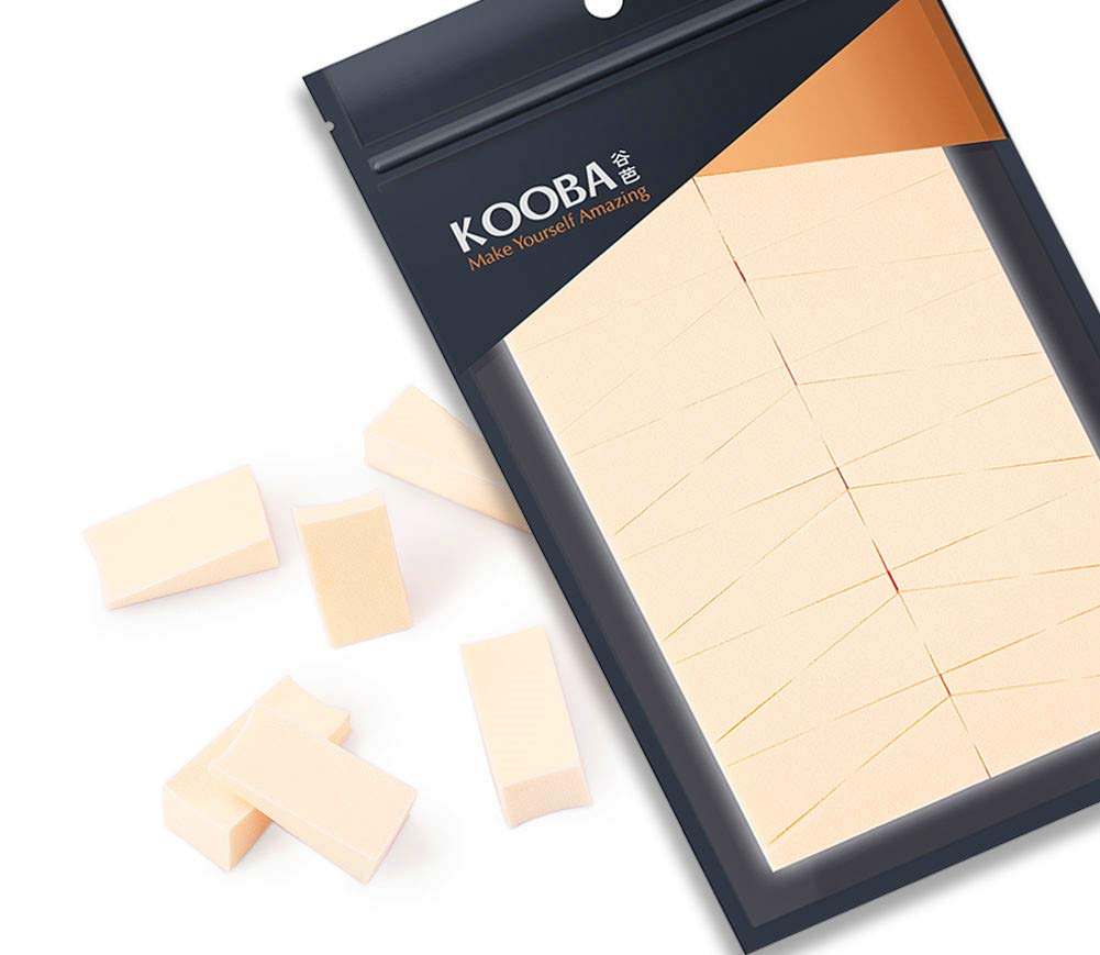 Kooba 48Pcs Makeup Cosmetic Wedges Sponges Triangle Latex Free Disposable Beauty Foam Powder Blender Applicator Facial Puffs For