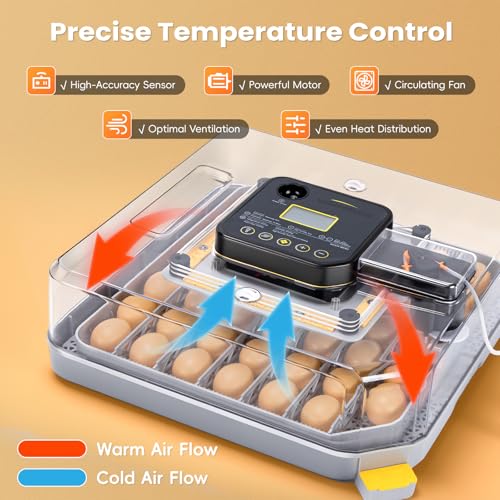 48 Incubators for Hatching Eggs, Egg Incubator with Automatic Egg Turning and Humidity Control, Temp Control, Egg Candler, Auto Water Refilling, Incubator for Chicken Eggs, Duck and Quail Eggs