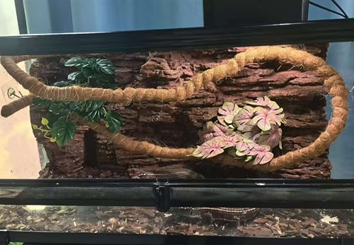 Natural Reptile Vines for Climbing, Jungle Vine for Terrarium Tanks, Reptile Branches for Chameleon, Gecko, Snake, Lizard - color: Brown
