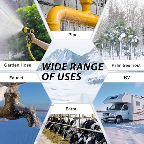 HEATIT 70ft Self-Regulating Heating Cable Freeze Protection for Water Lines | Automatically adjusts heating power to improve energy efficiency, safe to overlap, cross, spiral wrap without overheating. - style: 70 ft