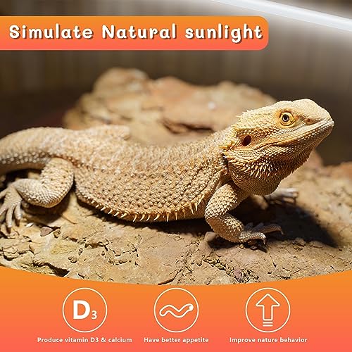 T5 UVB Reptile Light 39W 10.0, UVA Light Bulb for Reptiles, 2 Pack Lamp Tube for Bearded Dragon - size: 2 pack T5 Tube-39W 10.0