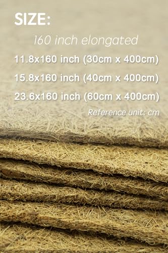 Coconut Fiber Mat, Yarrdfir 12 x 160 inch Natural Coconut Liners for planters Flower Basket, Natural Coconut Fiber mat, Garden Decoration, Animal pet pad, Reptile Carpet, Snow Mat (12 x 160) - size: 12x160 Inch