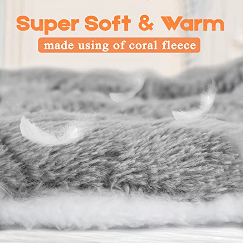Small Animal Bed Mat, Soft & Warm, Suitable for Guinea Pig, Hamster, Rabbit, Rat and Bearded Dragon (XX-Large(19.7''x15.7''), Footprint Grey) - color: Footprint Grey, size: XX-Large(19.7''x15.7'')