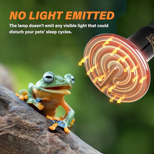 Simple Deluxe 75W Ceramic Heat Emitter Reptile Heat Lamp Bulb No Light Emitting Brooder Coop Heater for Amphibian Pet & Incubating Chicken, 2 Pack - size: 75 Watts, style: 2 Pack