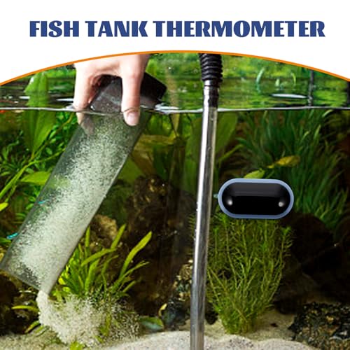 TOYANDONA Fish Tank Temperature Gauge Digital LED Thermometer with Suction Cup High-Precision Aquarium Water Temperature Monitor for Reptile Terrarium Use