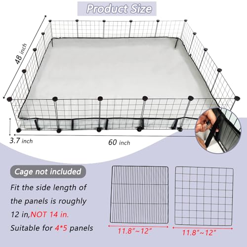 Guinea Pig Cage Liner Tarp Bottom Waterproof and Washable Base Also for Rabbits, Bunny, Chinchesillas, Hedgehog, Ferrets and Other Small Animals(48x60 inches) - size: C&C 4x5(48x60 inches)