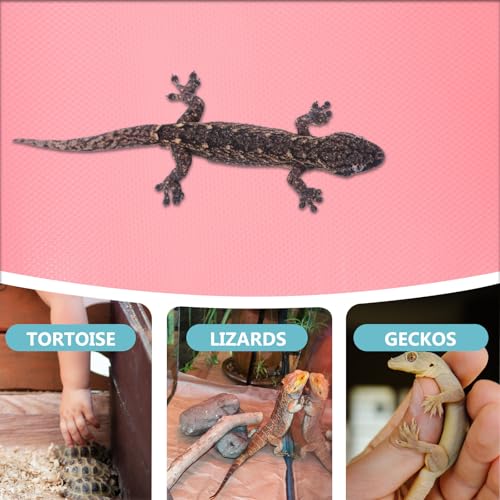 SHINEOFI Leopard Gecko Reptile Carpet Mat Soft Cuttable Terrarium Liner for Snake Lizard Tortoise Cage Accessories Pink Dotted Pattern