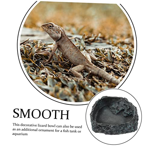 Reptile Feeding Bowl Smooth Surface Dish for Snakes Frogs Lizards Safe Water Food Basin for Bearded Dragons and Tortoises Easy to Clean