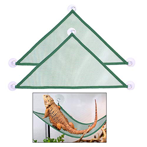 ADOGGYGO Bearded Dragon Lizard Hammock, Reptile Lounger Ladder, Bearded Dragon Hammock Accessories for Geckos Lizards Reptile (Green)