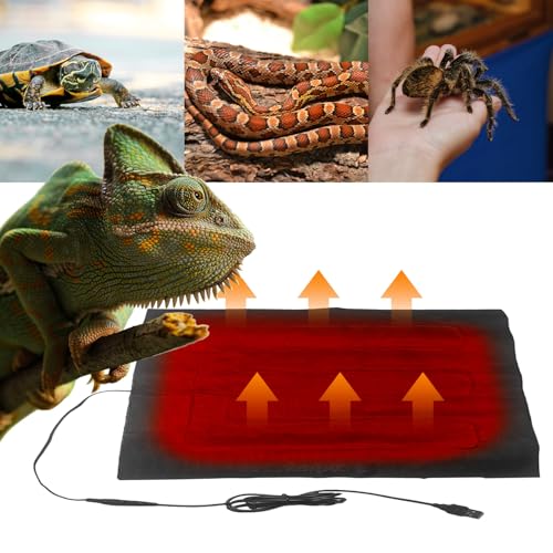 Turtle Heating Pad - USB Plug in Reptile Heating Pad Waterproof,Washable Pet Warming, Dustproof Heated Cushion for Turtle, Snake, Lizard