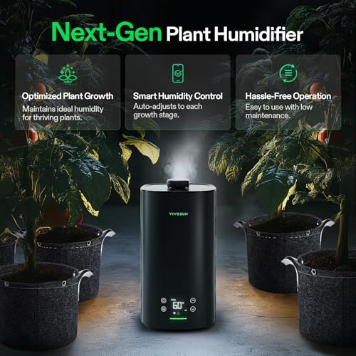 VIVOSUN AeroStream H05 Intelligent Wi-Fi Humidifier, 1.32 Gal / 5 L Humidifier with Temp & Humidity Probe, Smart Remote Control, Designed for Growers - size: 5 L