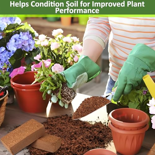Legigo 6 Pack Premium Coco Coir Brick for Plants- 100% Organic Compressed Coconut Coir Bricks Starting Mix, Coco Coir Fiber Coconut Husk for Planting, Gardening, Potting Soil Substrate, Herbs - color: Pack of 6